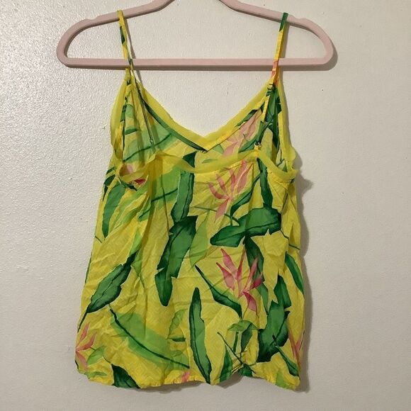 A New Day Y2K Style Yellow Coastal Tropical Boho Hippie Camisole Size Medium - Picture 8 of 12